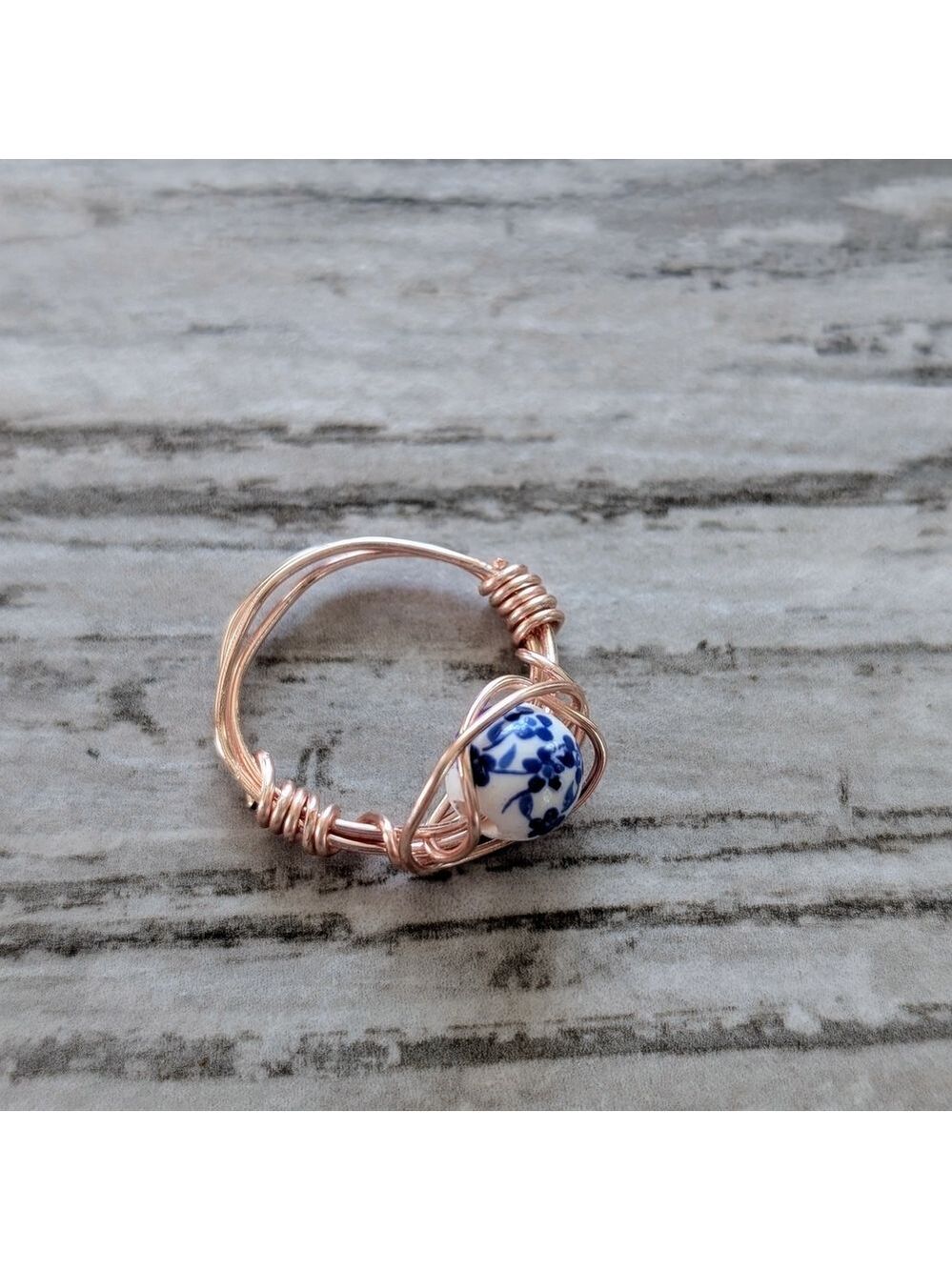 Elegant Rose Gold Wire Wrapped Ring